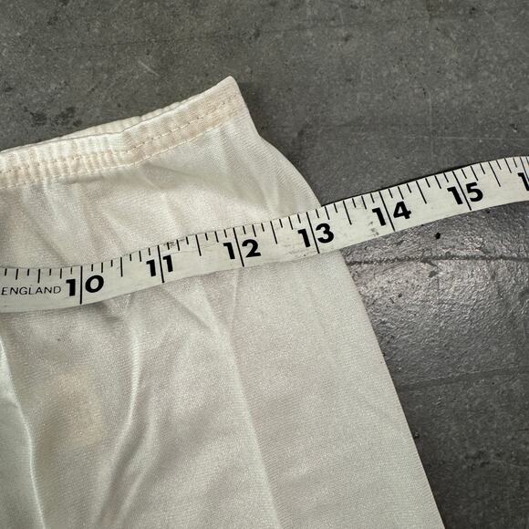 Vintage Y2k Cream Ivory Coquette Slit Satin Women's Midi Skirt Small - Picture 3 of 5